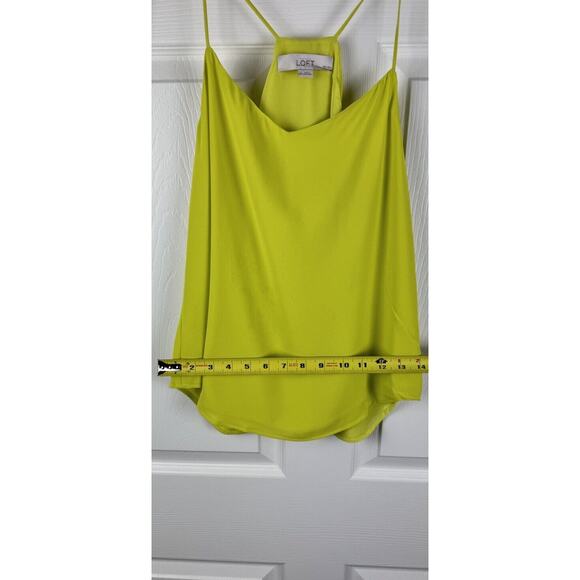 Ann Taylor LOFT Chartreuse Racerback Fluid Cami, Size XS P, 48-010 - Picture 9 of 9